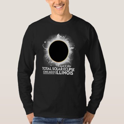 Total Solar Eclipse Chicago ILLINOIS April 8 2024  T-Shirt