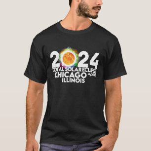 Total Solar Eclipse Chicago ILLINOIS April 8 2024 T-Shirt