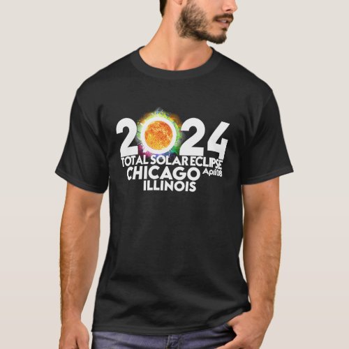 Total Solar Eclipse Chicago ILLINOIS April 8 2024  T_Shirt