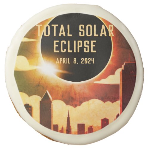 Total solar eclipse CITY April 8 2024 sun moon  Sugar Cookie