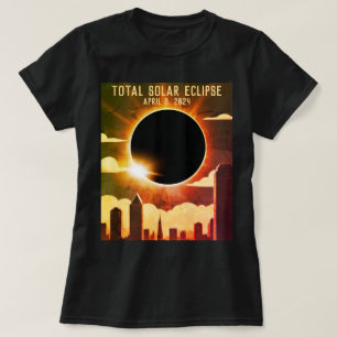 Total solar eclipse CITY April 8, 2024 sun moon T-Shirt