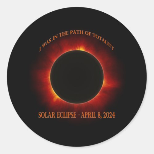 Total Solar Eclipse Classic Round Sticker