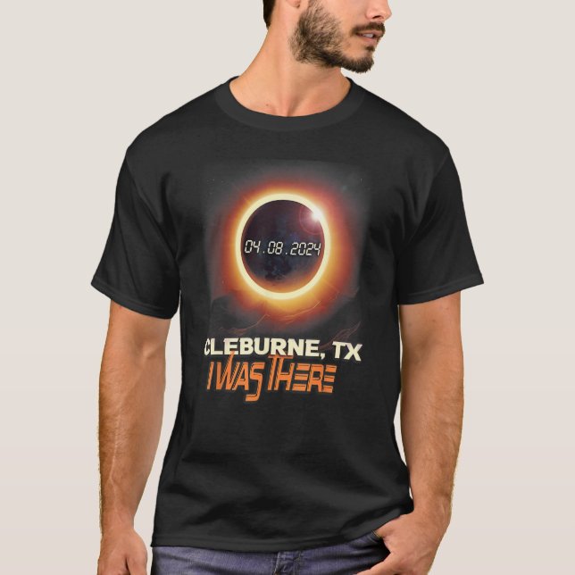 Total Solar Eclipse Cleburne Texas TX T-Shirt (Front)