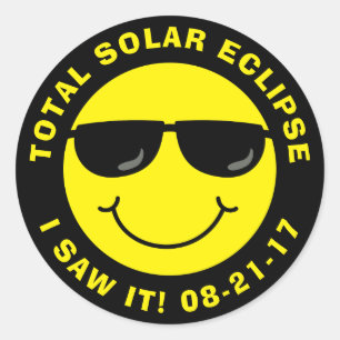 Total Solar Eclipse Cool Face Classic Round Sticker