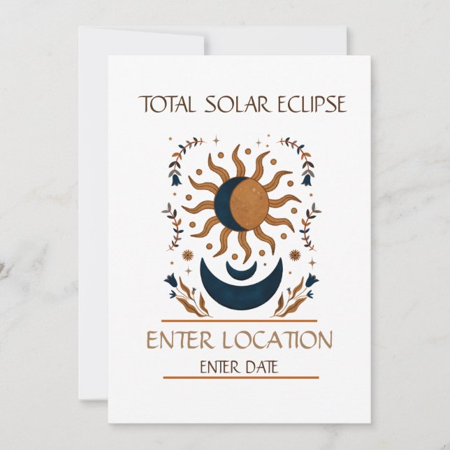 Total Solar Eclipse Custom Invitation (Front)
