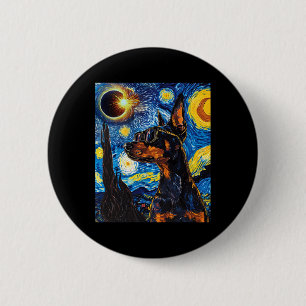 Total Solar Eclipse Doberman Dog Button
