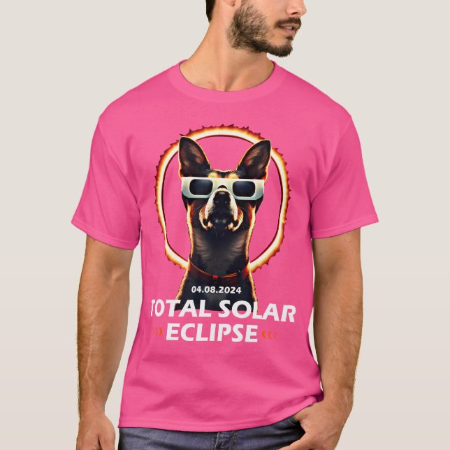 Total Solar Eclipse Dog April 8 2024 Usa Astronomy T-Shirt (Front)