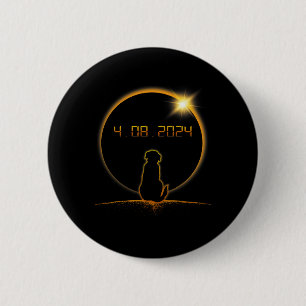 Total Solar Eclipse Dog Button