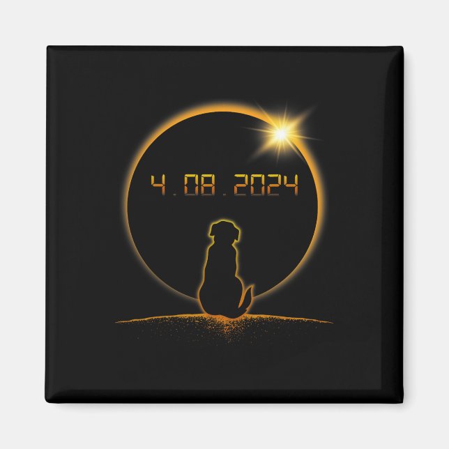 Total Solar Eclipse Dog  Magnet (Front)