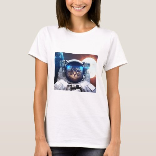 Total Solar Eclipse Funny Cat Meme Laser Beam Astr T_Shirt