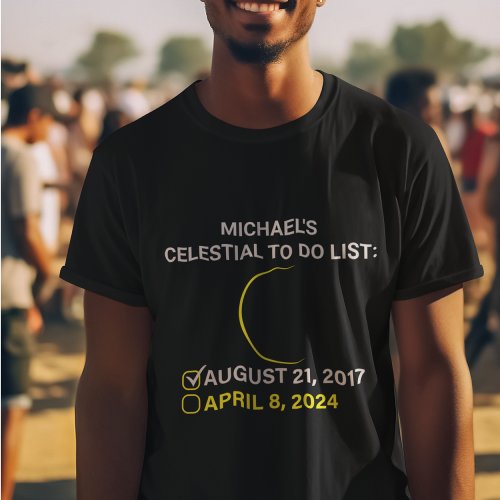 Total Solar Eclipse Funny Custom Name T_Shirt