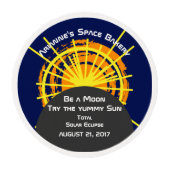 Total solar eclipse funny customizable edible frosting rounds (Front)