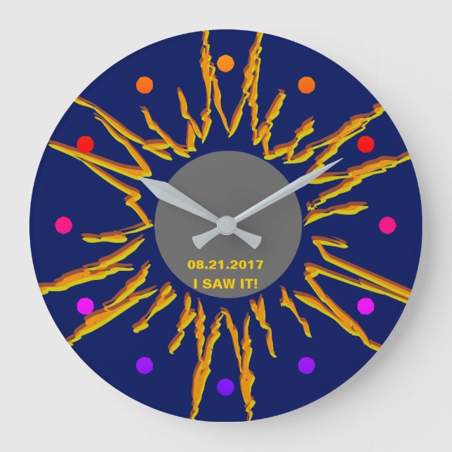 Total Solar Eclipse Funny customizable Large Clock (Front)