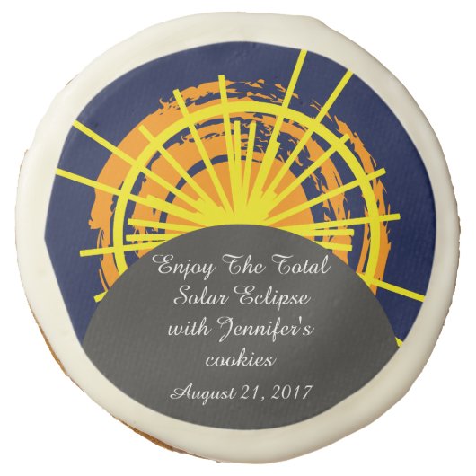 Total solar eclipse funny customizable sugar cookie (Front)
