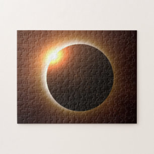 Total Solar Eclipse Golden Glow Jigsaw Puzzle
