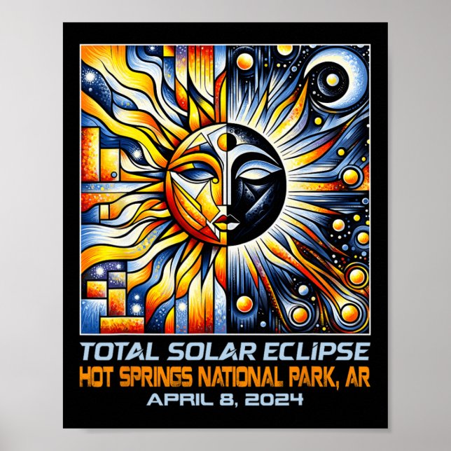 Total Solar Eclipse Hot Springs Ar Arkansas  Poster (Front)