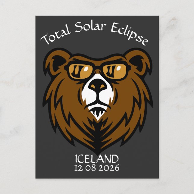 Total Solar Eclipse Iceland Custom Postcard (Front)