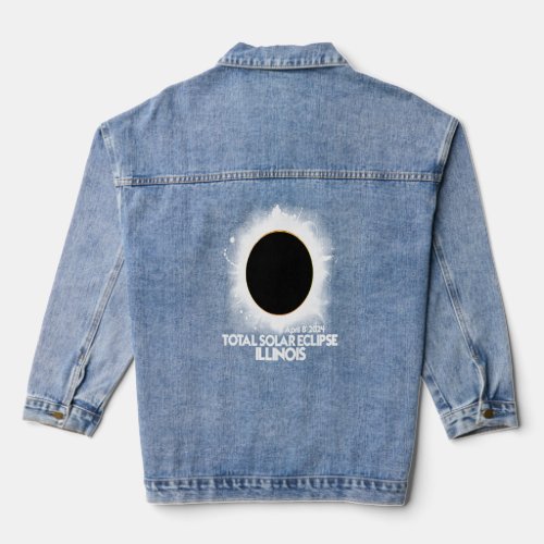 Total Solar Eclipse ILLINOIS 2024 American Totalit Denim Jacket