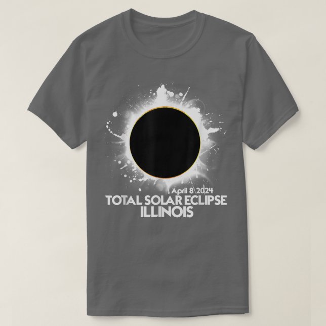 Total Solar Eclipse ILLINOIS 2024 American Totalit T-Shirt (Design Front)