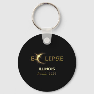 Total Solar Eclipse Illinois Totality April 8 2024 Keychain