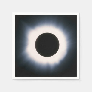 Total Solar Eclipse in Black and White Napkins