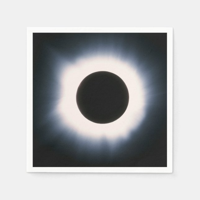 Total Solar Eclipse in Black and White Napkins (Front)