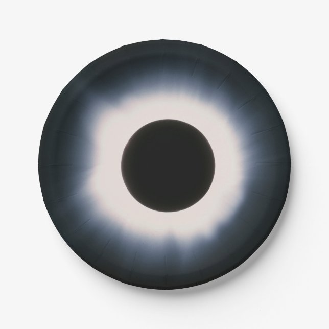 Total Solar Eclipse in Black and White Paper Plates (Front)