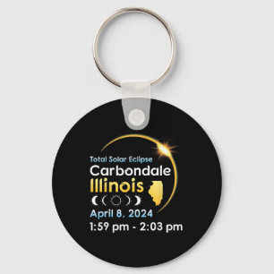 Total Solar Eclipse In Carbondale Illinois On Apri Keychain