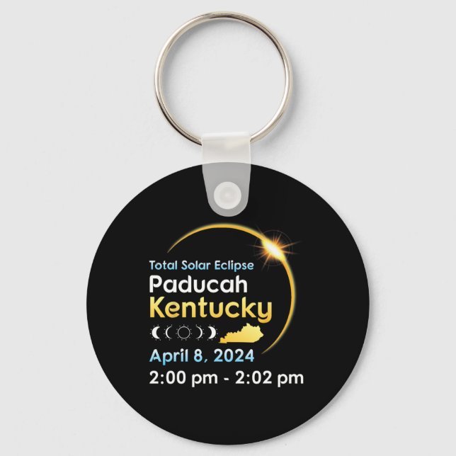 Total Solar Eclipse In Paducah Kentucky On April 0 Keychain (Front)
