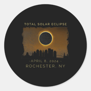 Total Solar Eclipse In Rochester New York Vintage Classic Round Sticker