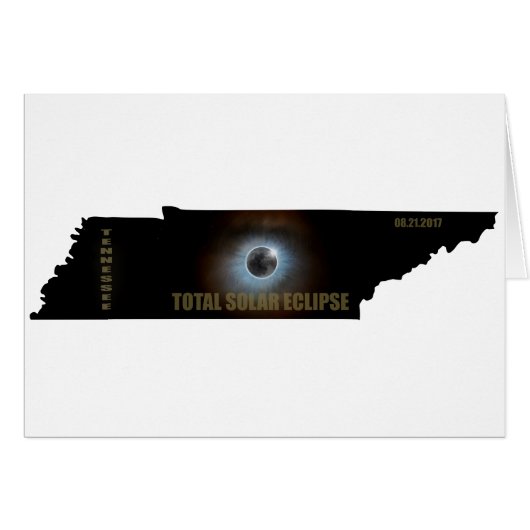 Total Solar Eclipse in Tennessee Map Outline Cards (Front Horizontal)