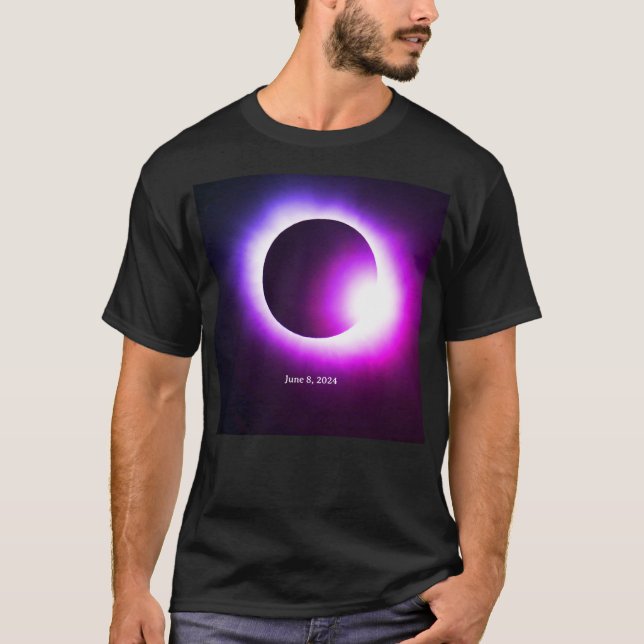 Total solar eclipse June 8th  2024 moon sun T-Shirt (Front)