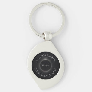 Total Solar Eclipse Key Chain Date Place Initials