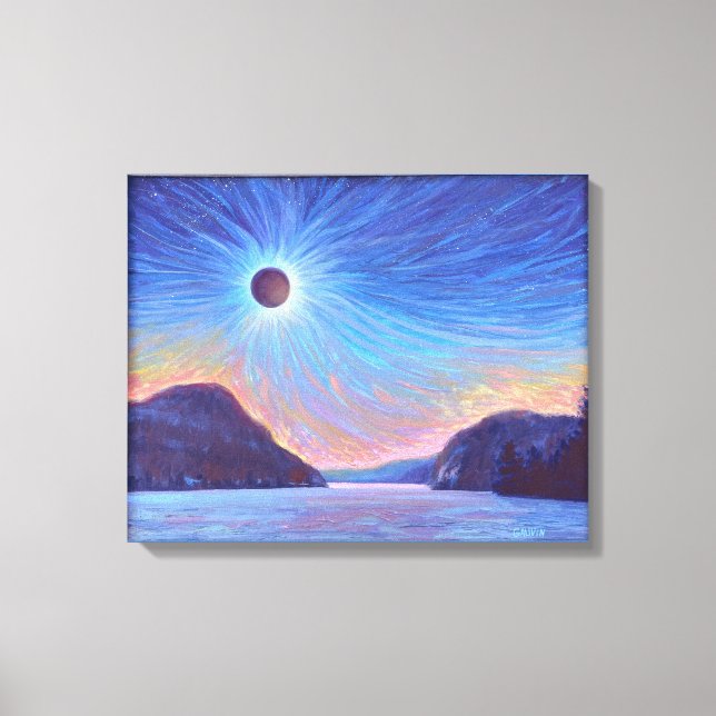 Total Solar Eclipse Lake Willoughby Vermont Canvas (Front)
