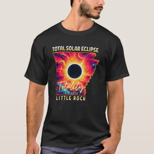 TOTAL SOLAR ECLIPSE LITTLE ROCK TOTALITY FIRE QS T_Shirt