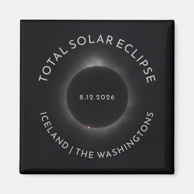 Total Solar Eclipse Magnet Custom Text Pics (Front)