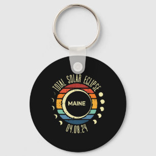 Total Solar Eclipse Maine Vintage 04.08.24 Men Wom Keychain
