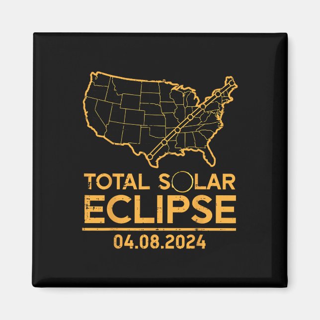 Total Solar Eclipse Map 04.08.24 Totality Men Wome Magnet (Front)