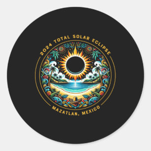 Total Solar Eclipse Mazatlan Mexico - Mexican Beac Classic Round Sticker
