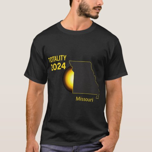 Total Solar Eclipse Missouri 2024 State Outline T_Shirt