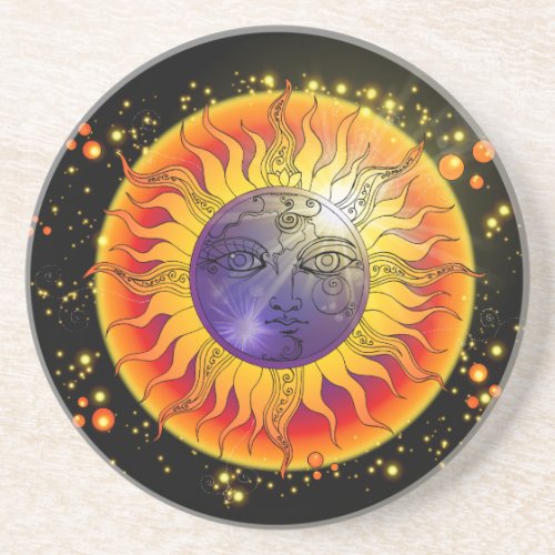 Total Solar Eclipse Moon Face Coaster