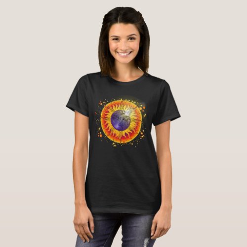 Total Solar Eclipse Moon Face T_Shirt