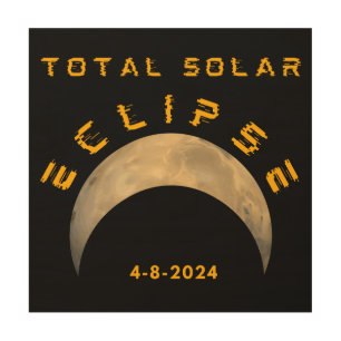 TOTAL SOLAR ECLIPSE MOON SUN EARTH WOOD WALL ART