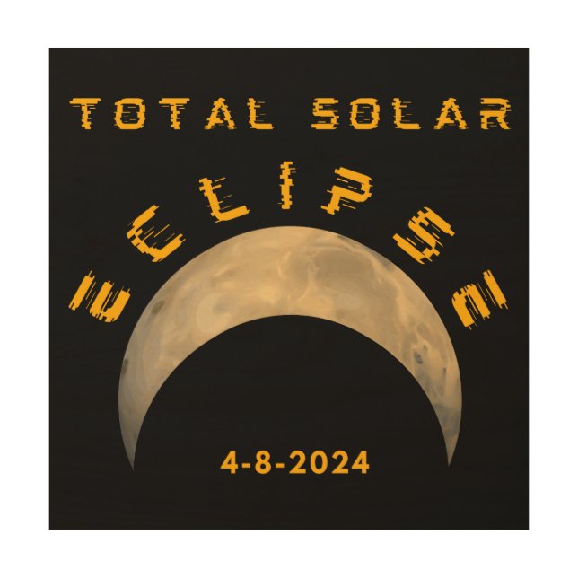 TOTAL SOLAR ECLIPSE MOON SUN EARTH WOOD WALL ART (Front)