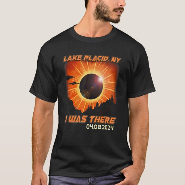 Total Solar Eclipse Mountain Hiking Lake Placid Ne T-Shirt (Front)