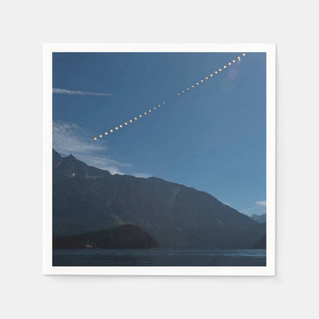 Total Solar Eclipse Mountain Time Lapse Paper Napkins (Front)