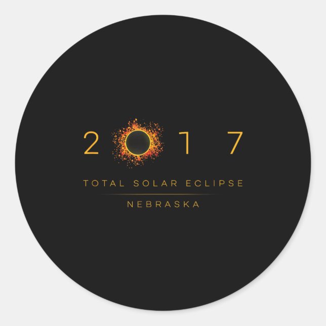 Total Solar Eclipse Nebraska 2017 Classic Round Sticker (Front)