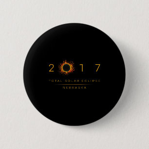 Total Solar Eclipse Nebraska 2017 Illustration Button