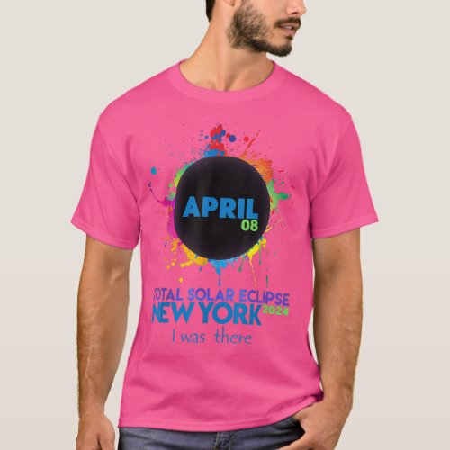 Total Solar Eclipse New York 2024 Colorful Totalit T_Shirt