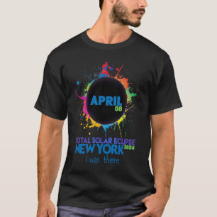 Total Solar Eclipse New York 2024 Colorful Totalit T-Shirt